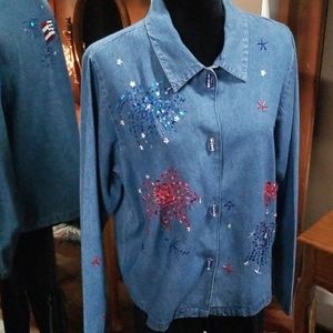 220 Hickory Jean Blouse Size Medium